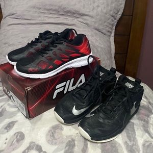 2 pair of boys sz 4 sneakers, 1 NIB and 1 used